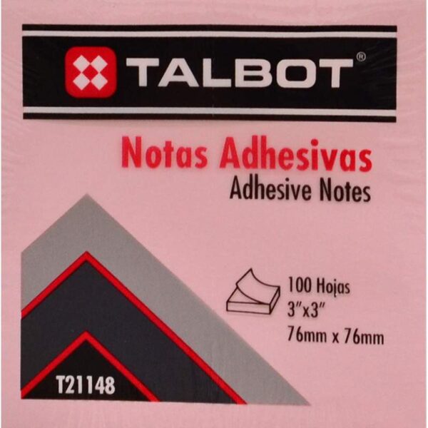 Bloco Talbot Notas Adesivas - T21148 - Rosa