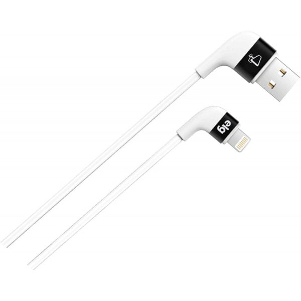 Cabo Lightning USB ELG XFT810WH Emborrachado Conector 90°(1 metro) Branco