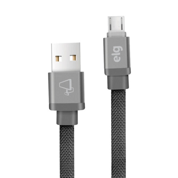 Cabo Micro USB ELG CNV510GY Tecido Canvas (1 metro) Cinza