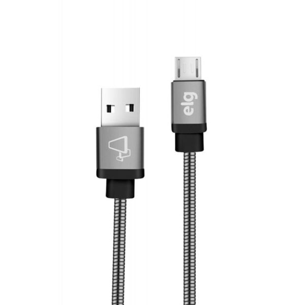 Cabo Micro USB ELG INX510GY Blindado Inox (1 metro) Cinza