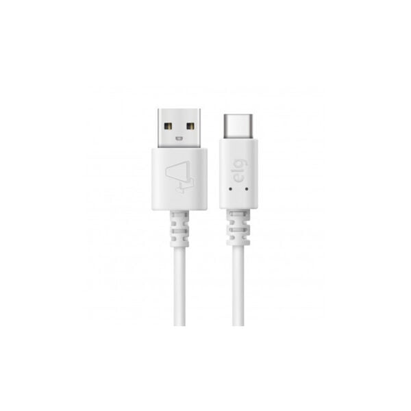 Cabo USB-C ELG TCUSB Injetado em PVC 3A 15W (1 metro) Branco