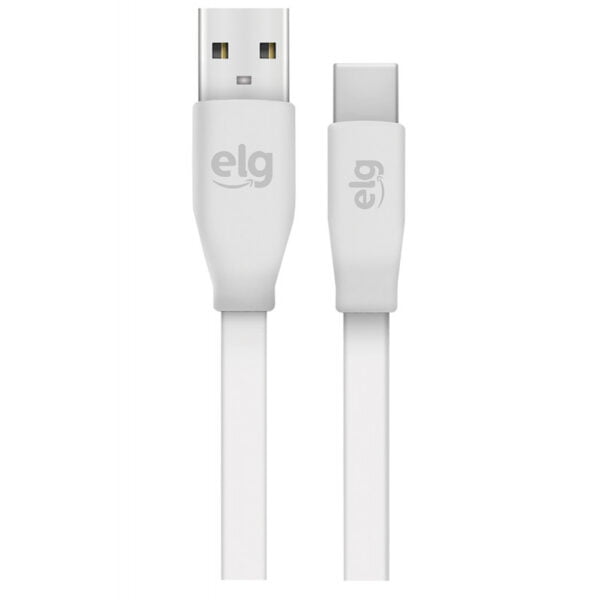 Cabo USB-C ELG TCUSBE Injetado em PVC 3.4A 15W (1.25 metros) Branco