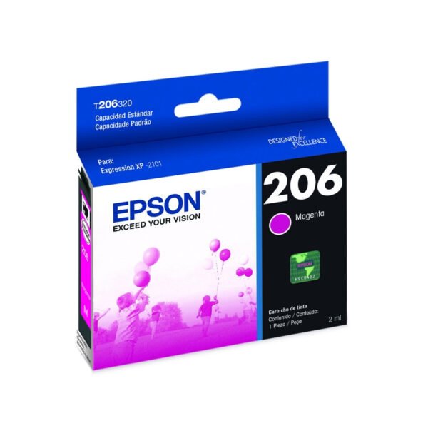 Cartucho De Tinta Epson T206 - 320 2ml - Magenta