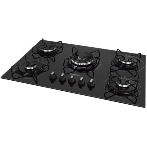 Fogão a Gás Mondial Cooktop CTG-03 5 Bocas Bivolt - Preto