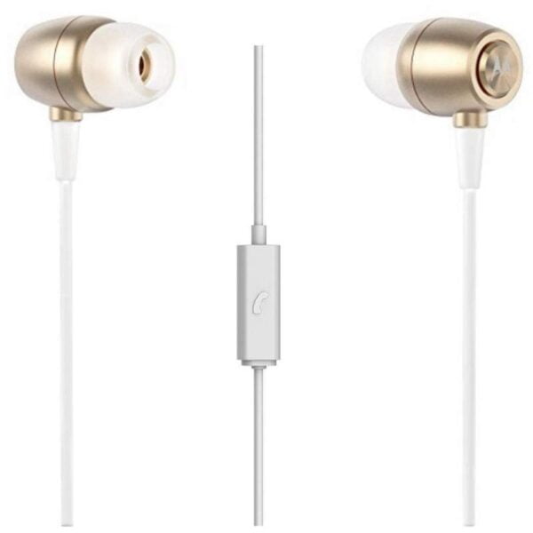 Fone de Ouvido Motorola Earbuds Metal SH009 com Microfone Dourado