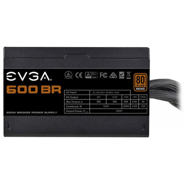 Fonte para Gabinete EVGA 600W BR 80 Plus Bronze 100-BR-0600-K1