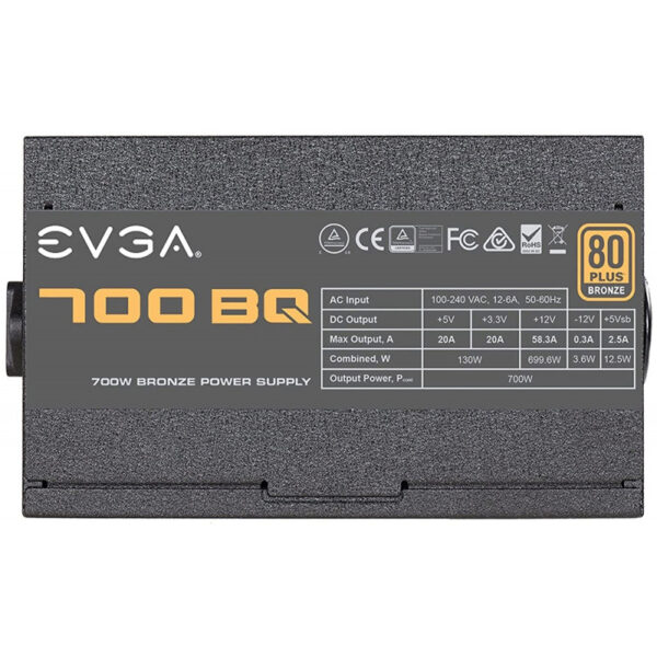 Fonte para Gabinete EVGA 700W BQ 80 Plus Bronze 100-BQ-0700-V1 (Semi Modular)
