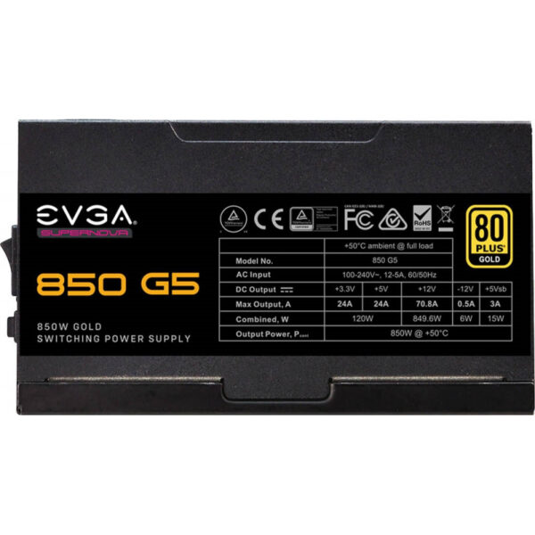 Fonte para Gabinete EVGA 850W G5 SuperNova 80 Plus Gold 220-G5-0850-X1 Modular