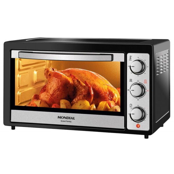 Forno Elétrico Mondial Grand Family FR-16 48Lt - 110v Preto/Inox