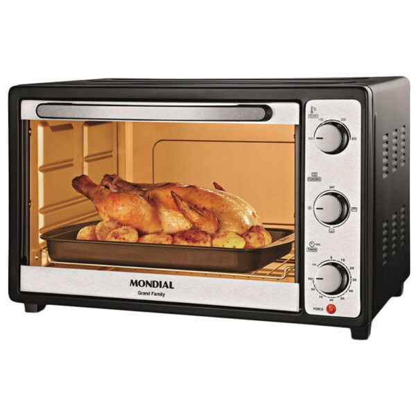 Forno Elétrico Mondial Grand Family FR-18 48Lt - 220v Preto/Inox