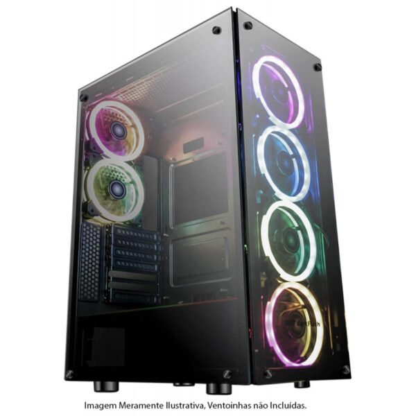 Gabinete Gaming Aigo DarkFlash Phantom ATX (Sem Fonte) Preto