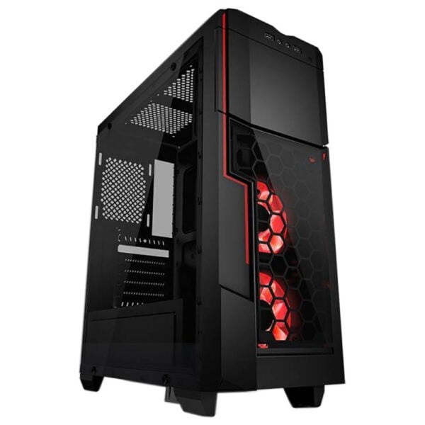 Gabinete Gaming Azza Crimson 211G Lateral de Vidro (Sem Fonte) Preto