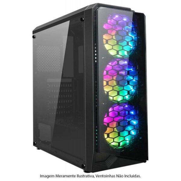 Gabinete Gaming DarkFlash Water Square 5 (Sem Fonte) Preto