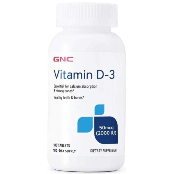 GNC Vitamin D-3 50 MCG (2000 IU) 180 Comprimidos