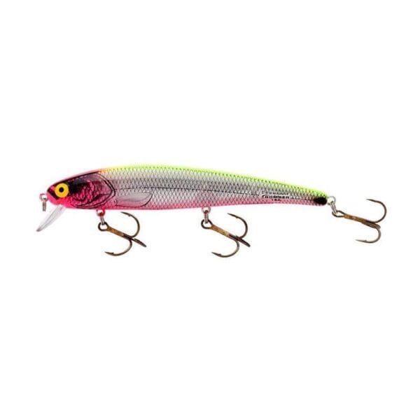 Isca Bomber Lures B15AXSIPKCHP Long A - Silver Insert Chartreuse/Pink