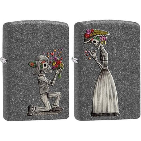 Isqueiro Zippo Day Of Dead Skulls Set 28987 (2 Zippo)