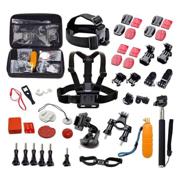 Kit de Acessórios para Action Cam Quanta QTSCA601 com Estojo Preto