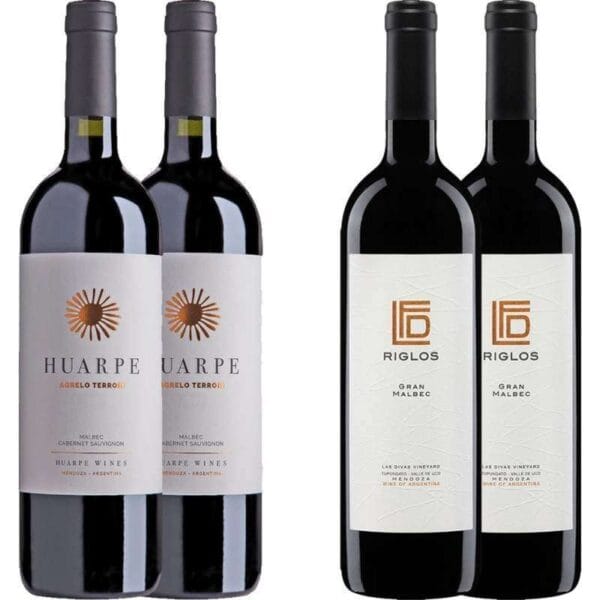 Kit Vinho Huarpe Agrelo Terroir 2014 + Riglos Gran Malbec 2016 (4 Garrafas)