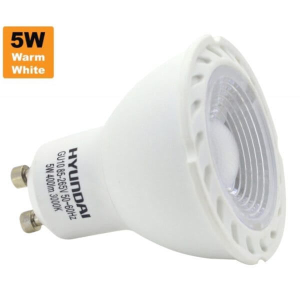 Lâmpada LED Hyundai GU10 Warm 5W 400 Lumens 3000K (Quente)