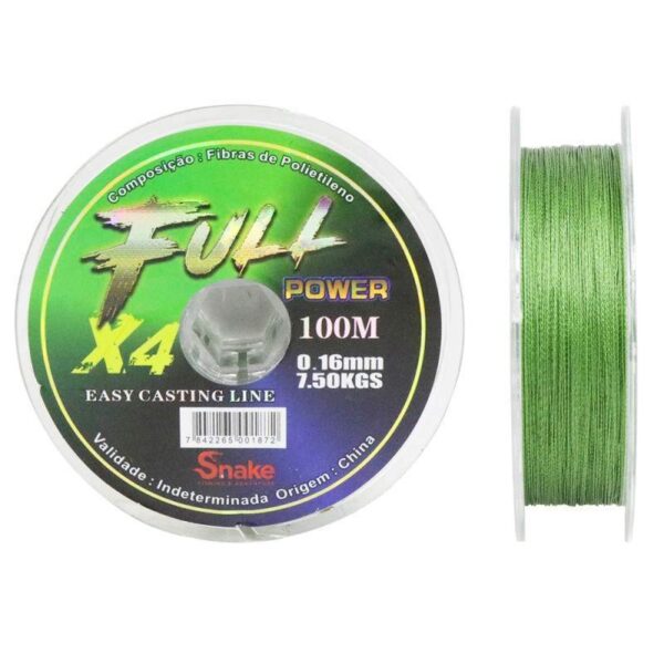 Linha Multifilamento Snake Fullpower 4X 0.16mm 7.5kgs 100m