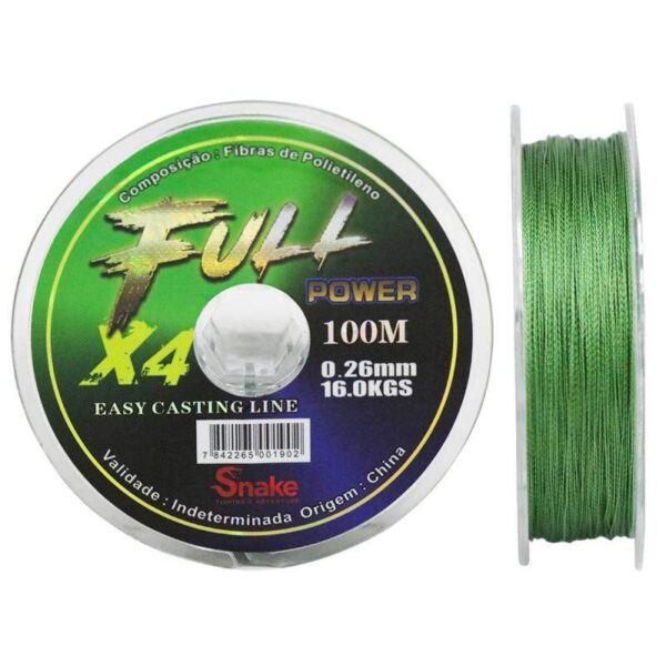 Linha Multifilamento Snake Fullpower 4X 0.26mm 16kgs 100m