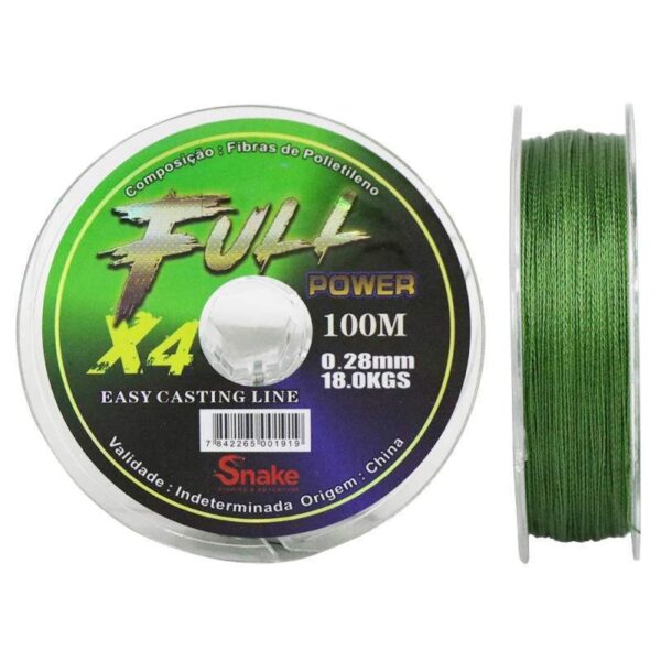 Linha Multifilamento Snake Fullpower 4X 0.28mm 18kgs 100m