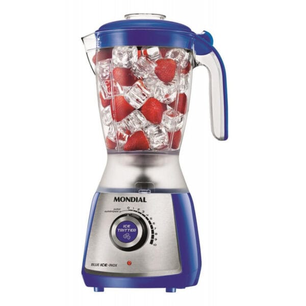 Liquidificador Mondial L-70 Blue Ice Inox 700W 1.5L 10 Velocidades 110v Azul