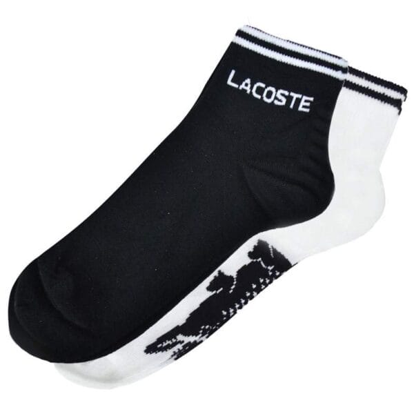 Meias Lacoste RA8495 21 AU8 4 - Branco/Preto (2 Jogos)