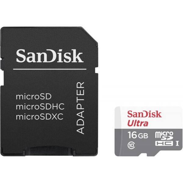 Memória Micro SD-HC Ultra Sandisk 16GB 80MBs 2x1 Class10