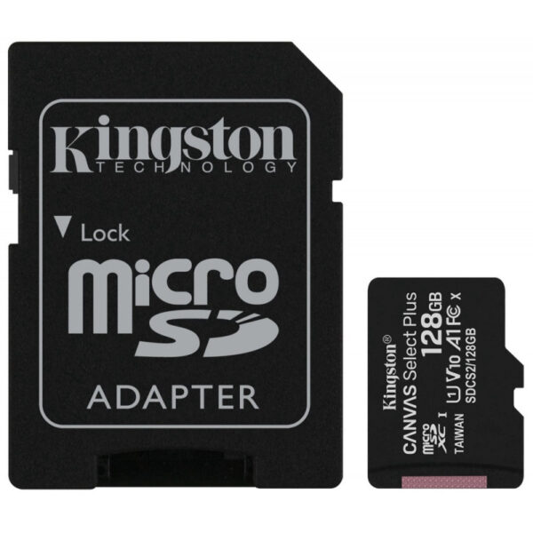 Memoria Micro SD Kingston 128GB CANVAS Select Plus 100Mb/s Classe10