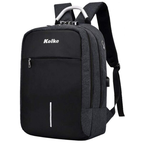 Mochila para Notebook Kolke com Cadeado KVM-338 Preto/Cinza 15.6"