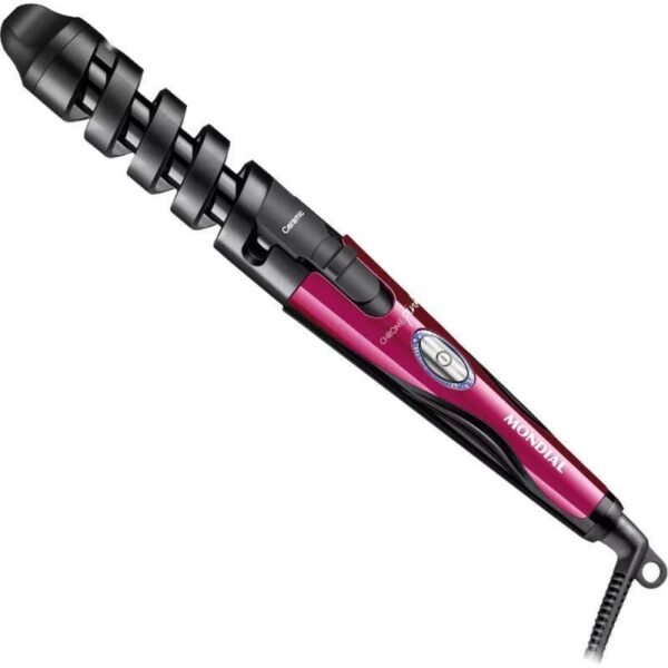 Modelador de Cachos Mondial Chrome Pink EM-10 Bivolt Rosa/Preto