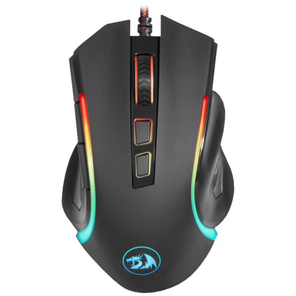 Mouse Gaming Redragon Griffin M607 com Fio Preto/Vermelho