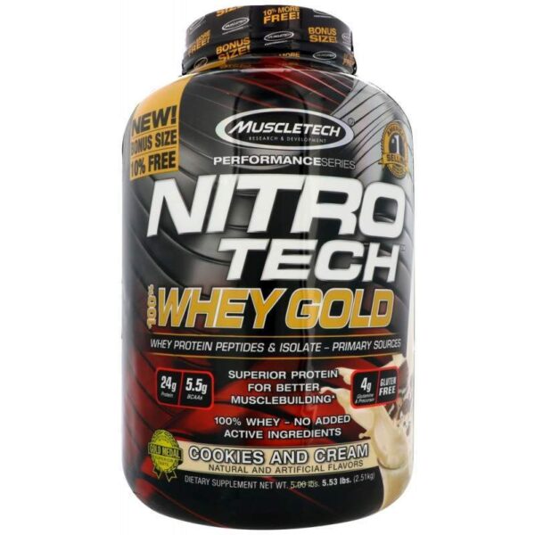 Muscletech Nitro Tech Whey Gold Cookies and Cream 2.51kg