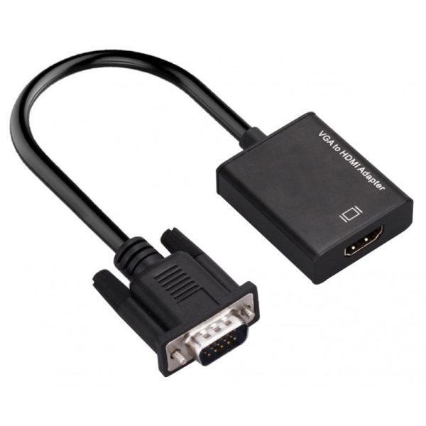 Adaptador VGA a HDMI com Áudio 1080P/720P HLD Preto