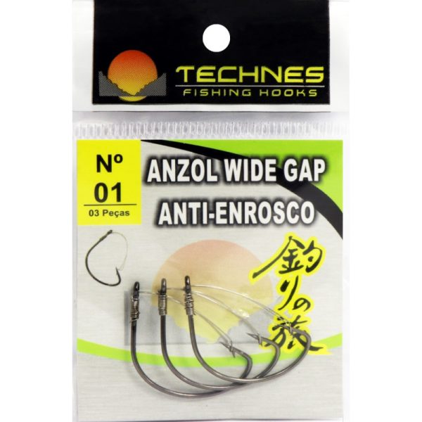 Anzol Techines Wide Gap Anti-Enrosco N° 01 (3 Pçs)