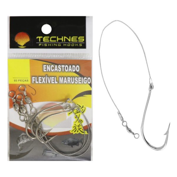 Anzol Technes Encastoado Flexível Maruseigo 10 (3 Pçs)