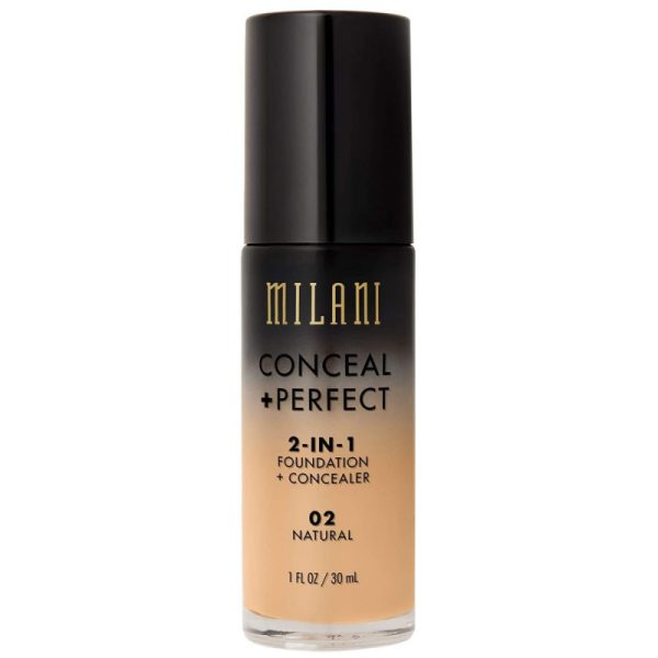 Base Liquido Milani Conceal + Perfect 2 en 1 02 Natural - 30mL