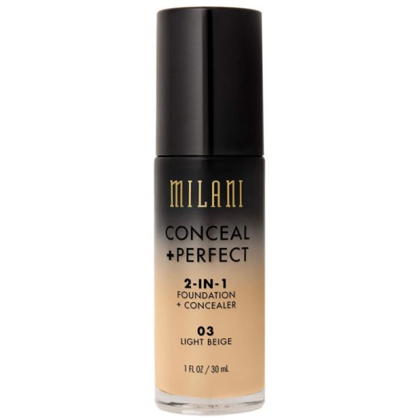 Base Liquido Milani Conceal + Perfect 2 en 1 03 Light Beige - 30mL