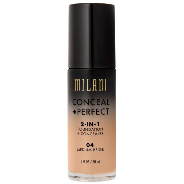 Base Liquido Milani Conceal + Perfect 2 en 1 04 Medium Beige - 30mL