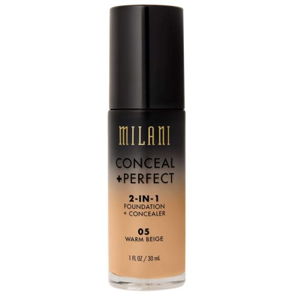 Base Liquido Milani Conceal + Perfect 2 en 1 05 Warm Beige - 30mL