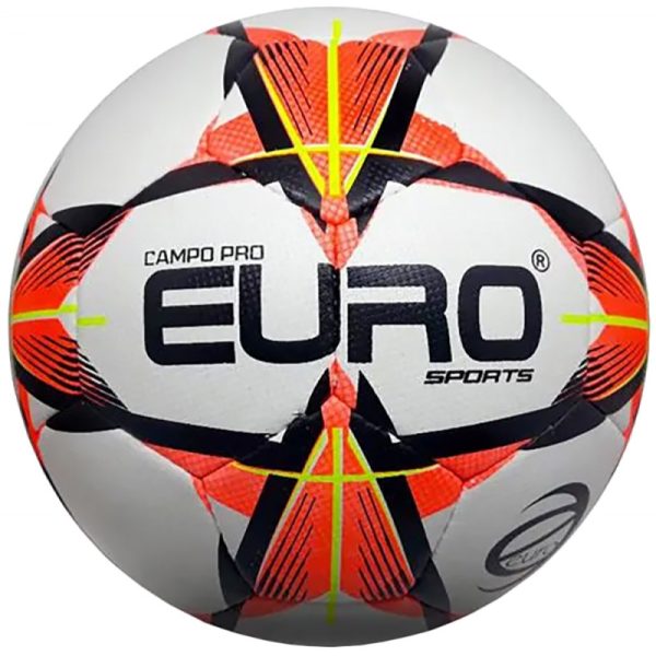 Bola de Futebol Euro NEE0051 Campo Pro Branco/Laranja - N° 5