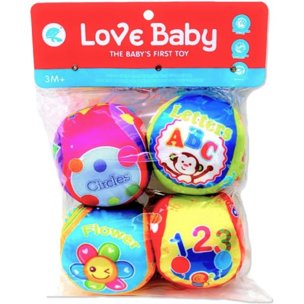 Bolinhas Love Baby The Baby's First Toy - 4Pçs