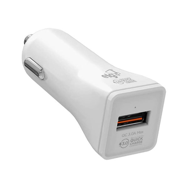 Carregador Veicular ELG CC1S-QC 1x USB 3A - Branco