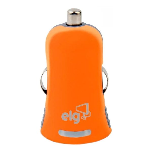 Carregador Veicular ELG CC1SLR Policarbonato anti-chama 1x USB 1A - Laranja