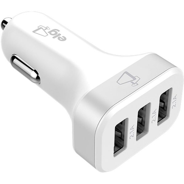 Carregador Veicular ELG CC3S 3x USB 2.1A - Branco