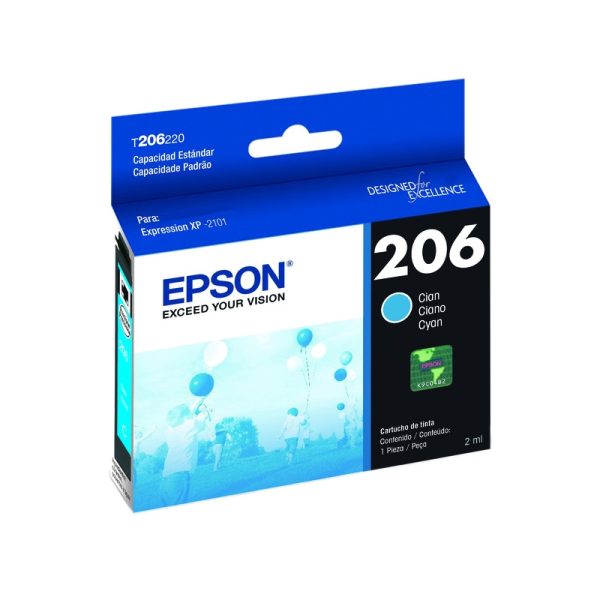 Cartucho De Tinta Epson T206220 2ml - Cian