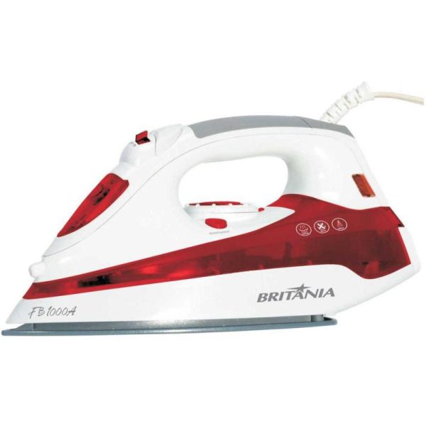 Ferro a Vapor Britânia FB 1000A com Botão Autolimpeza - Branco/Vermelho 110V