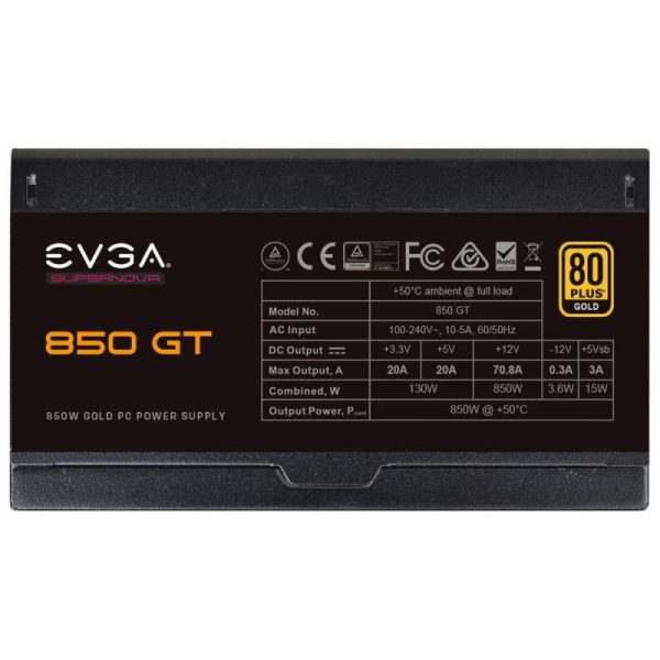 Fonte para Gabinete EVGA 850W GT SuperNova 80 Plus Gold 220-GT-0850-Y1 (Modular)