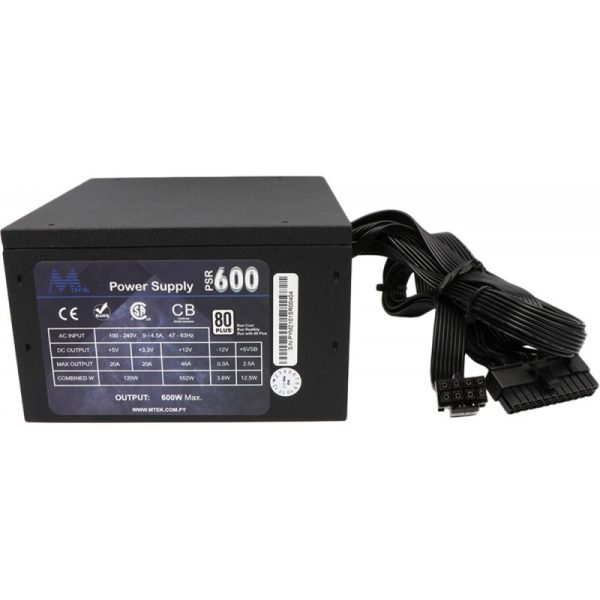 Fonte para Gabinete Mtek Power Supply Semi-modular PSR 600 80 Plus 600W